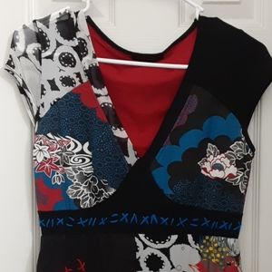 Kessley mixed media dress, artsy unique design